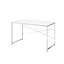 Bureau rectangulaire blanc avec structure tubulaire en métal et surface en placage barre transversale moderne 48,17 po Largeur
