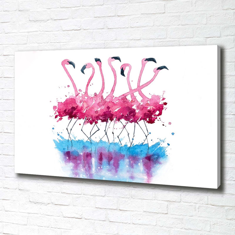 Flamingos - No Frame Print on Canvas