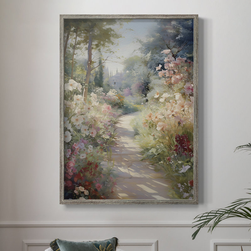 Reproduction florale vintage encadrée CCXCVIII - bois massif, H 15 po x l 12 po