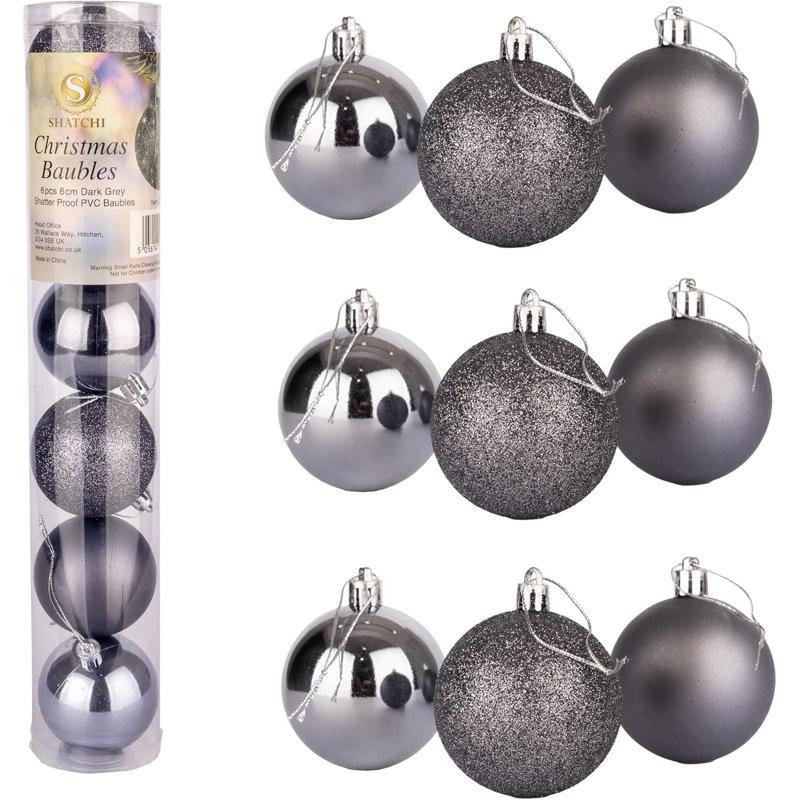 Polyvinyl Chloride (PVC) Bauble, 15cm H x 15cm W x 15cm D, Grey