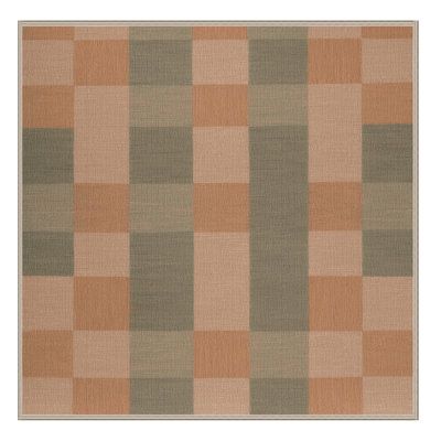 Tapis brun à carreaux lavable à la machine