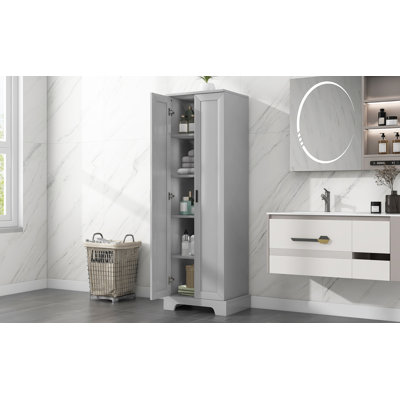 Lirien Modern Bathroom Cabinet With Adjustable Shelving And Metal Accents