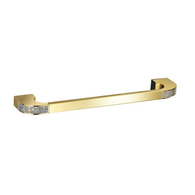 Cecilia Medium Wall Towel Bar 15.7''. Polished gold-golden crystals