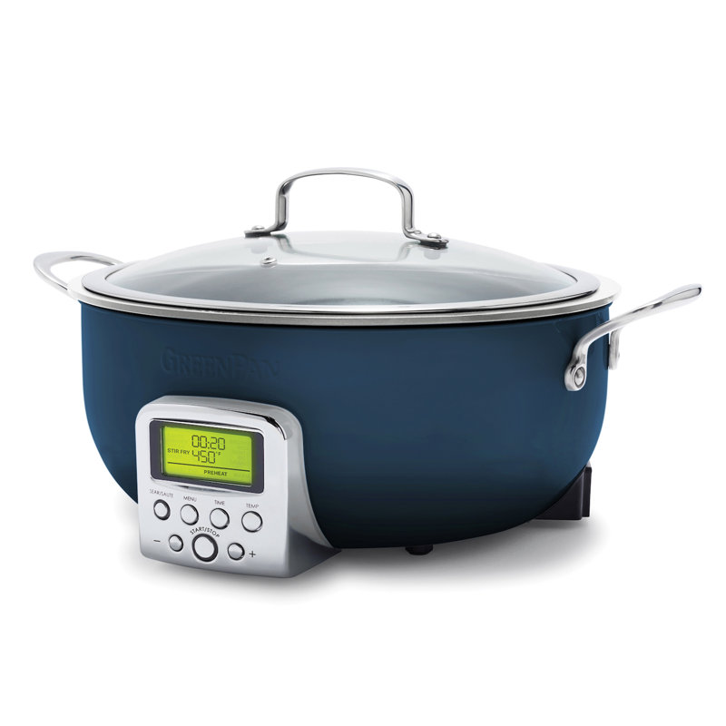 Poêle intelligente de 6 pintes GreenPan Elite, Bleu Oxford