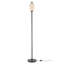 Lampe sur pied en verre opale 1 lumière Silas, avec interrupteur au pied pour le salon Silas