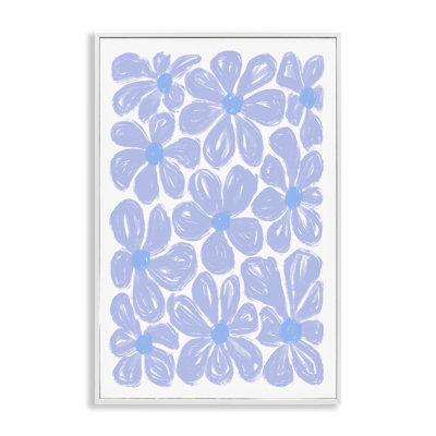 Blue Blooms Patterned Framed Giclee, design by Martina Pavlova