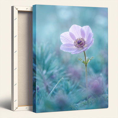 Art mural sur toile Gallery Wrap pour le salon, la chambre à coucher, le bureau ou le vestibule - Décoration murale décorative avec fleur mauve