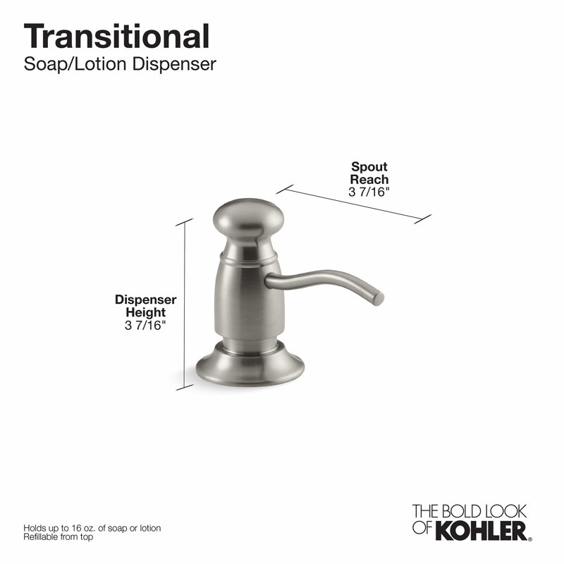 Traditional Design Soap/Lotion Dispenser, Vibrant Polished Nickel