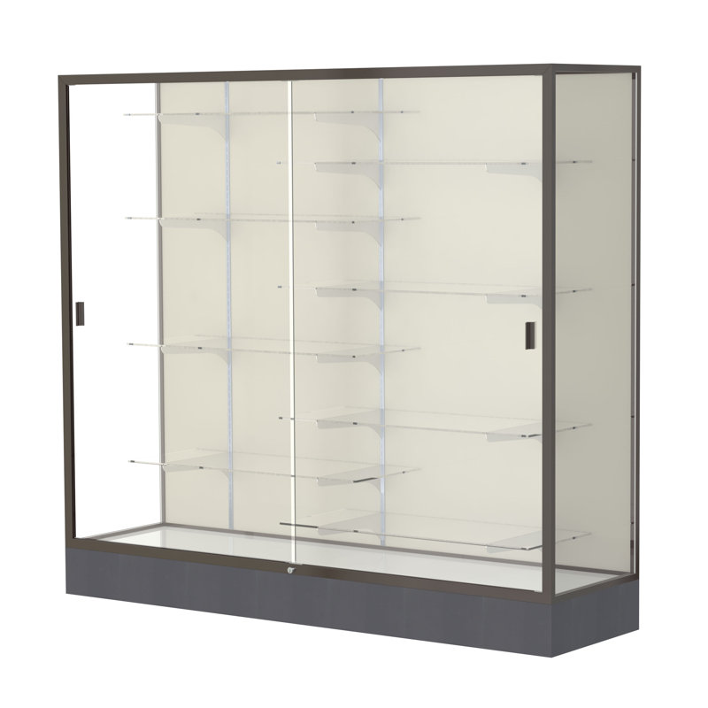 Vitrine à trophées Colossus Series, Plaque de tissu, Bronze foncé, H 66 po x l 72 po x P 20 po