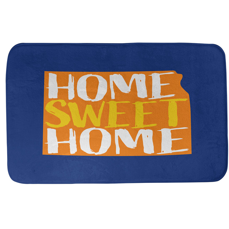 Tapis pour salle de bain kansas doux, l 17 po x L 21 po, Marine / orange