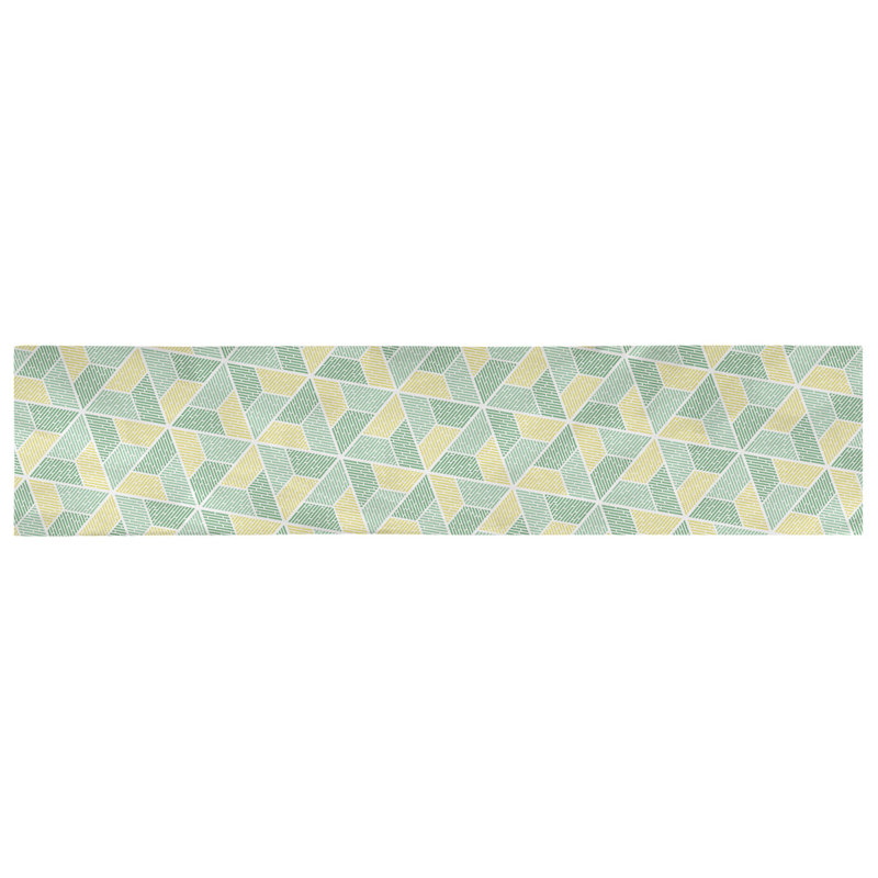 Avicia Table Runner, 72" x 16", Green/Yellow, Cotton