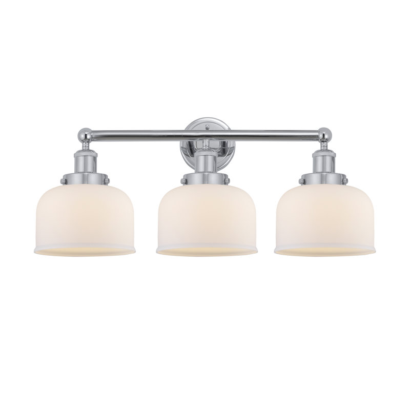 Éclairage pour meuble-lavabo à 3 lumières à intensité variable Raykwan, Blanc mat, Chrome poli