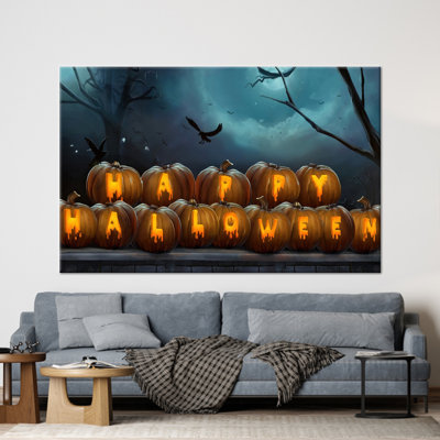 Art mural surdimensionné, décoration murale, décoration sur toile, joyeux Halloween, art sur toile Halloween, affiche sur toile fête d'Halloween, A-2051