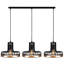 Modern Industrial Chandelier, Black & Copper Metal Body, 44.1 x 7.9 x 3.9 inches | Adjustable Height (Up to 44.1 inches) | 3 x E27 Max 40W Sockets | Elegant Lighting Fixture for Home & Office Decor, IP20 Rated-1001903738