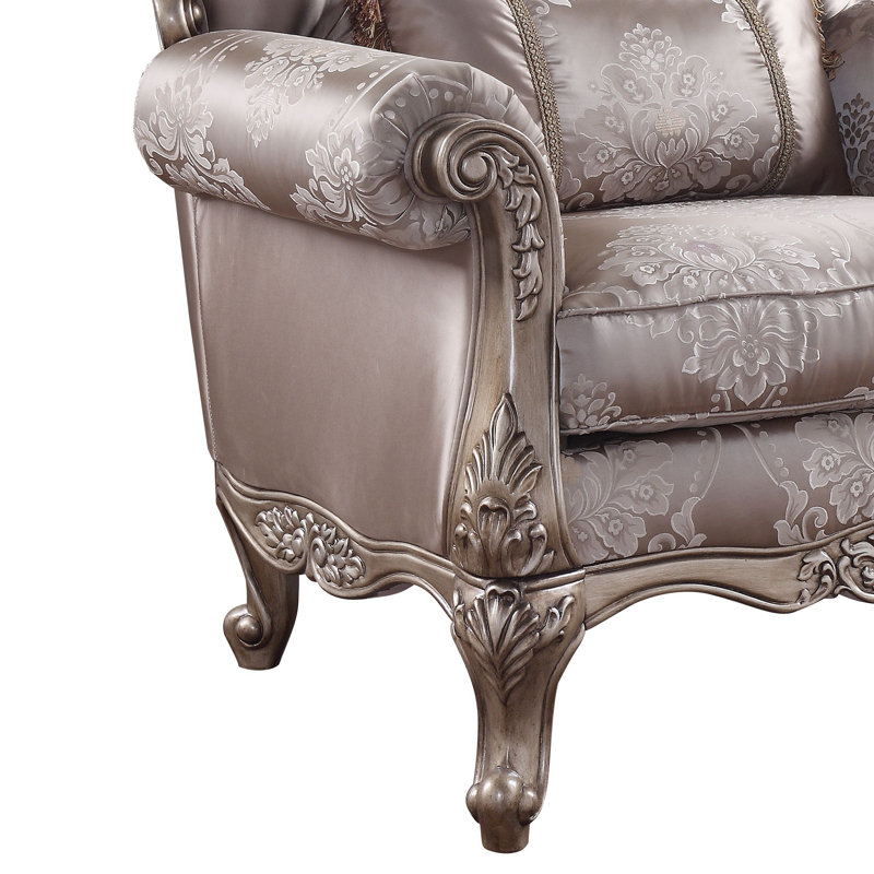 Fauteuil à oreilles capitonné en polyester de 37 pouces de large Ivar