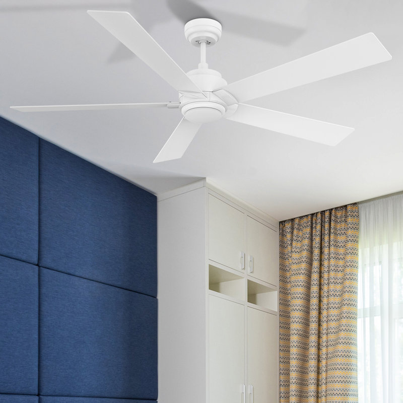 Ventilateur de plafond intelligent à 60 pales 60 po avec ensemble d'éclairage DEL , Blanc, Blanc