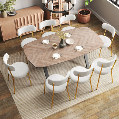 71in Pedestal Dining Set for 6-8