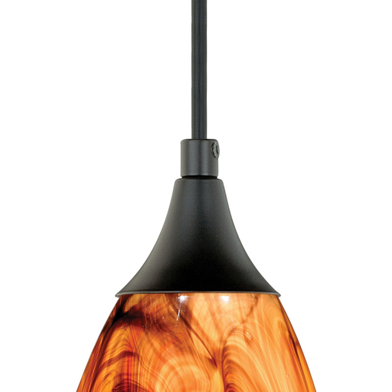 Finja 1 - Light Single Pendant, Oil Rubbed Bronze, Smoky Fire