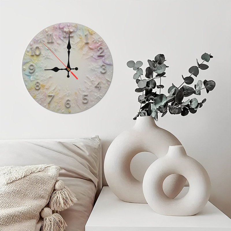 Horloge-Face-Flocons de neige-Perles