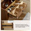 Solid Wood and Glass Vanity with Mirror and Seat