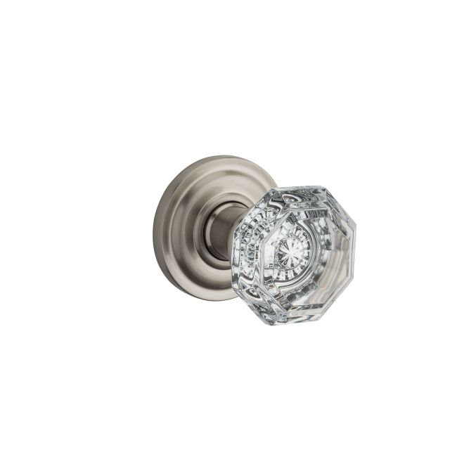 Crystal Double Dummy Door Knob with Traditional Round Rose Baldwin 