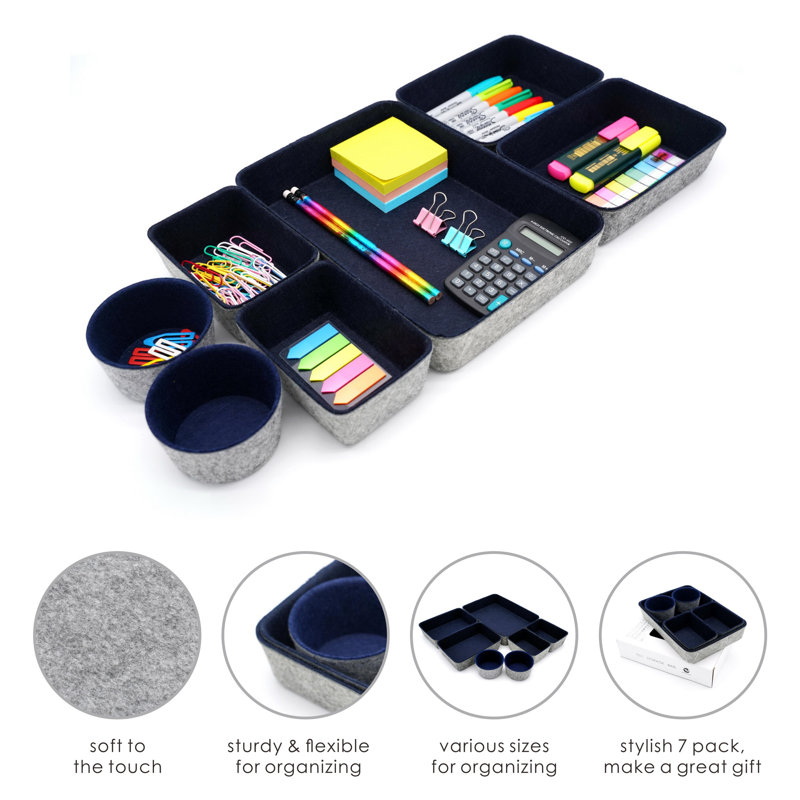2.4'' H x 7.9'' W x 10.8'' D Organizer Set, Navy