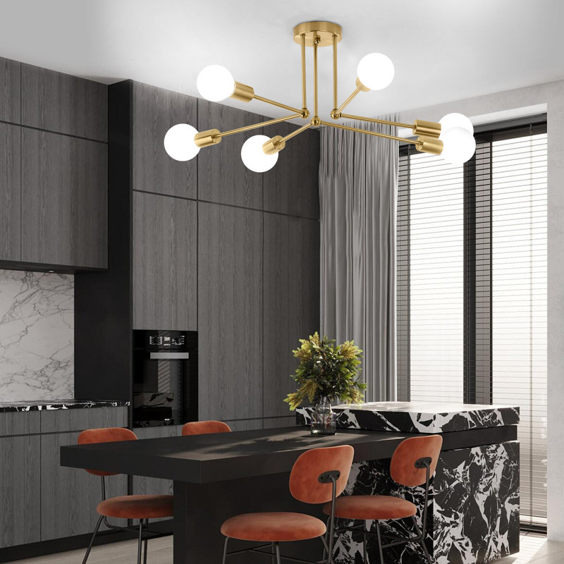 Arkins 6-Light Sputnik Semi Flush Mount