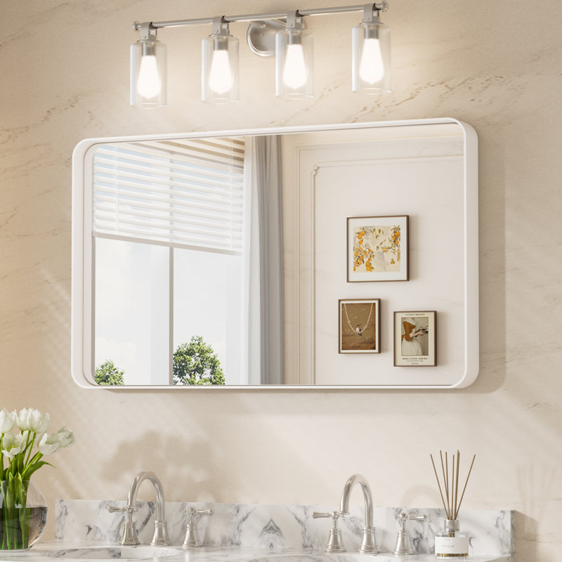 Miroir d'appoint Tyro, Blanc, Rectangulaire, 24" x 40"