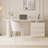 White Curved with 3 drawers desk-108582135