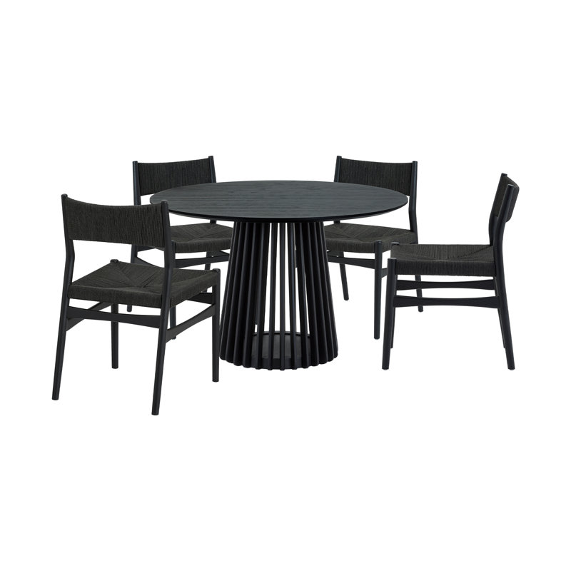 Ensemble repas rond 47 po Buffolino, Noir, Noir, Noir