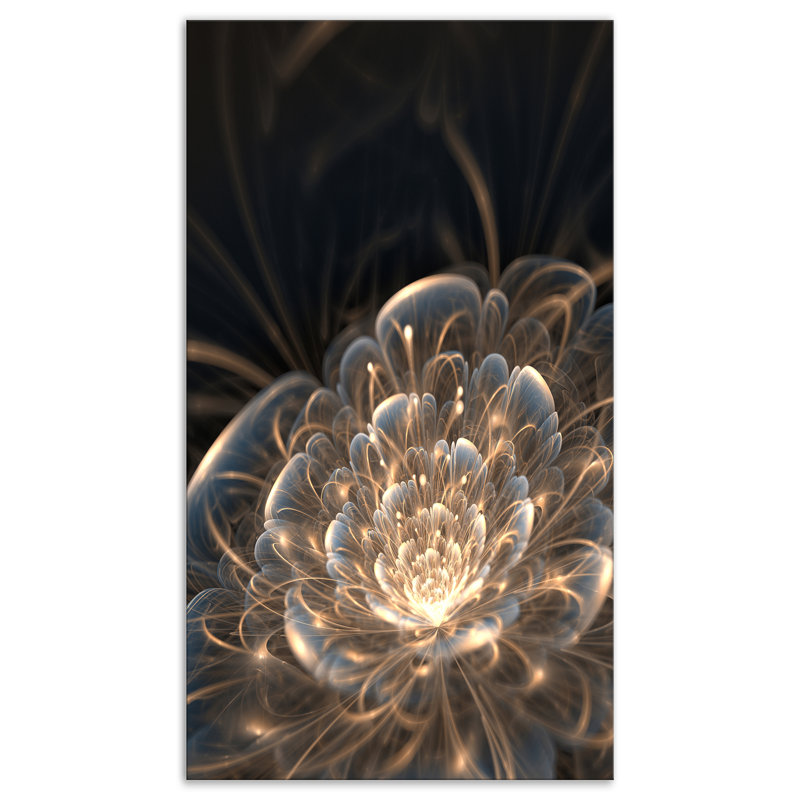 «Abstract Fractal Flower With Golden Rays», reproduction sur toile - Fleur fractale, Toile tendue