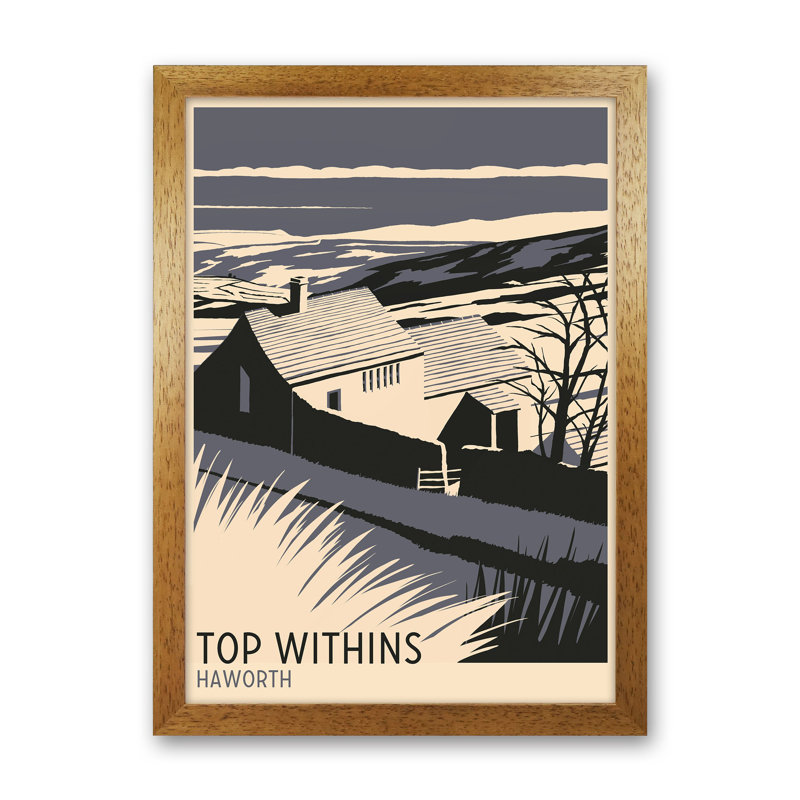 Top Withins Portrait by Richard O'Neill - Print, Brown Framed, 34cm H x 25cm W x 3cm D