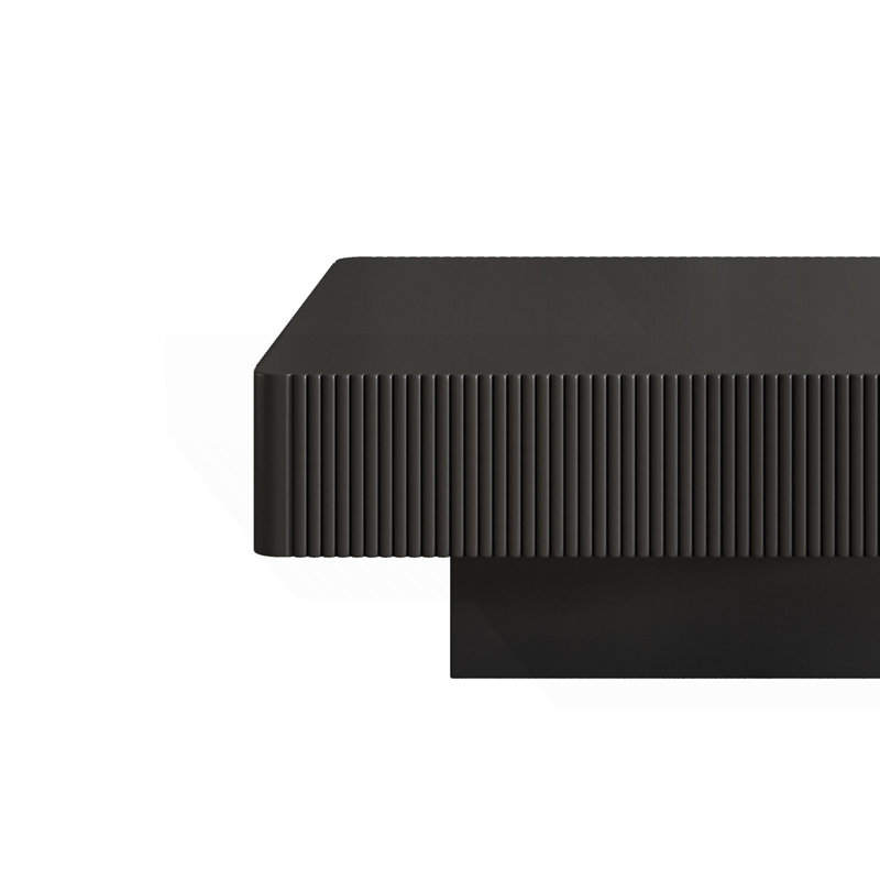 Table basse carrée élégante, table de bout tambour moderne, Noir