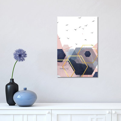Abstract Navy Blush Gold II by Urban Epiphany - Print on Canvas