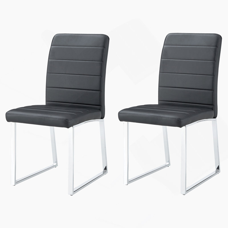 Ensemble de 2 chaises de bureau / salle à manger en polyuréthane de qualité supérieure avec mousse haute densité, pieds en fer robuste (galvanoplastie / peinture en aérosol), plusieurs couleurs. Assemblage facile