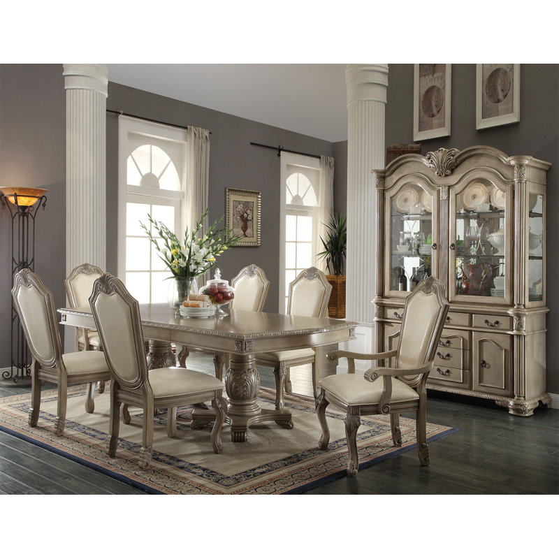 Liam Extendable Dining Table, Antique White
