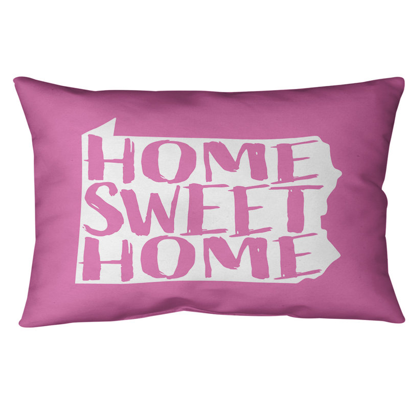 Outdoor Reversible Throw Pillow, Pink, Pennsylvania