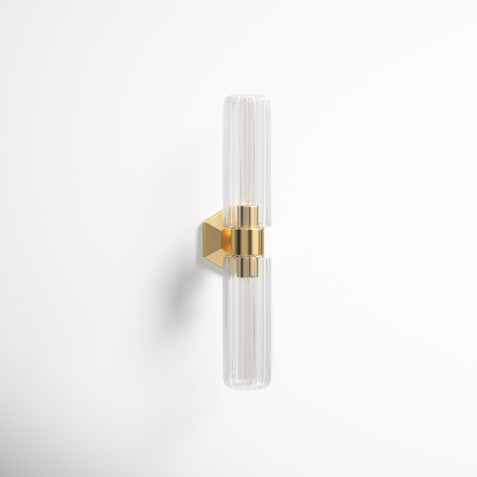 Abigail 2 Light Glass Dimmable Armed Sconce, Aged Brass