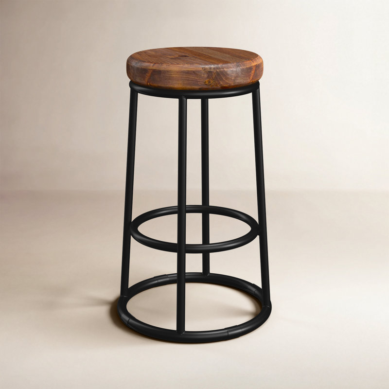 Caress Solid Wood Stool, Brown, Counter Stool (24" Seat Height)