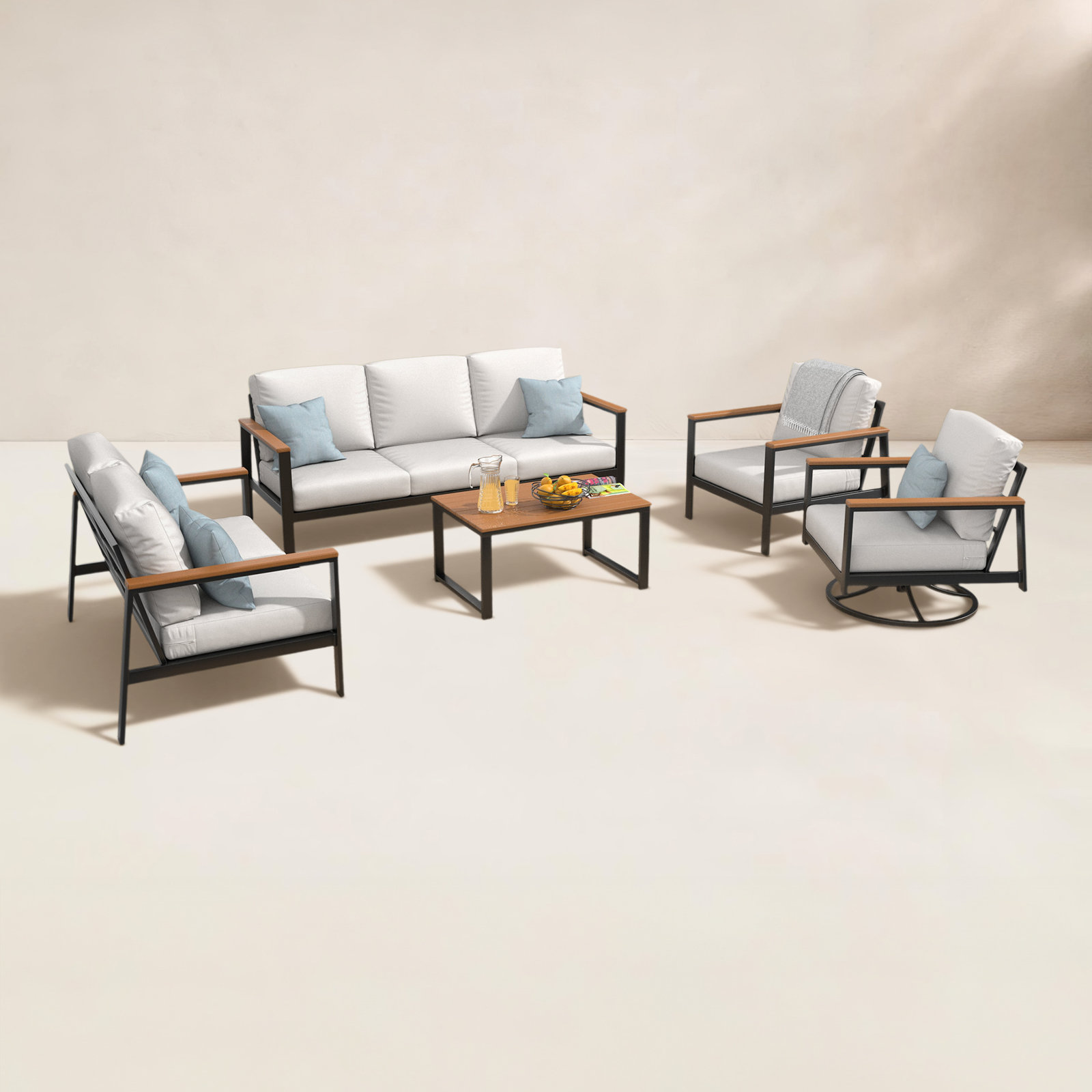 Townsend 7 - Person Sunbrella® Patio Seating Group, Sunbrella Canvas Natural