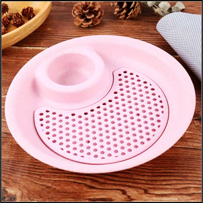 Plateau de boulette 1pc, égouttoir à double couche avec plat à vinaigre, grande assiette ronde en plastique pour usage domestique