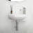 White Ceramic Bathroom Wall Mount Sink, 16.5L" X 11"W, Low Water Absorption, Contemporary Mounted 16X11 Inch, White, Look
