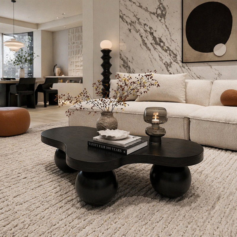 Table basse 46 po Funky Unique Modern Modern, Black