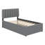 Lit plateforme simple tapissier avec lit gigogne sous le lit-1893588635
