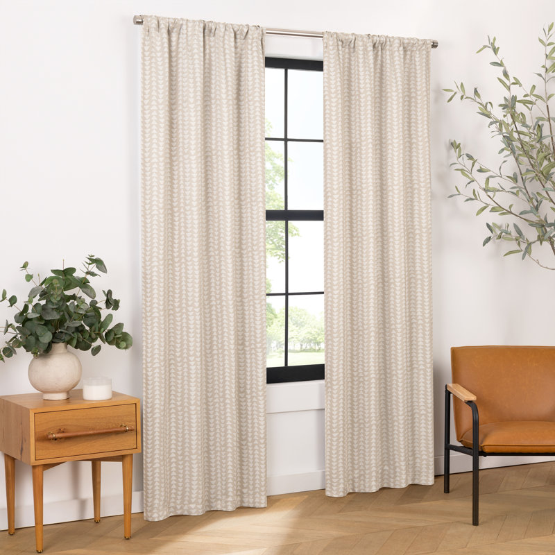 Naya Blackout Curtain Single Panel, 37" W x 84" L, Linen