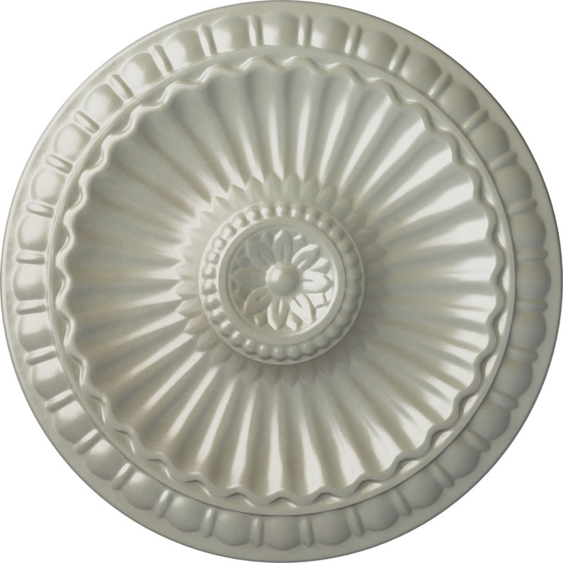 Médaillon de plafond H 11,25 po x l 11,25 po x P 0,875 po Linus, Cuivre Flash