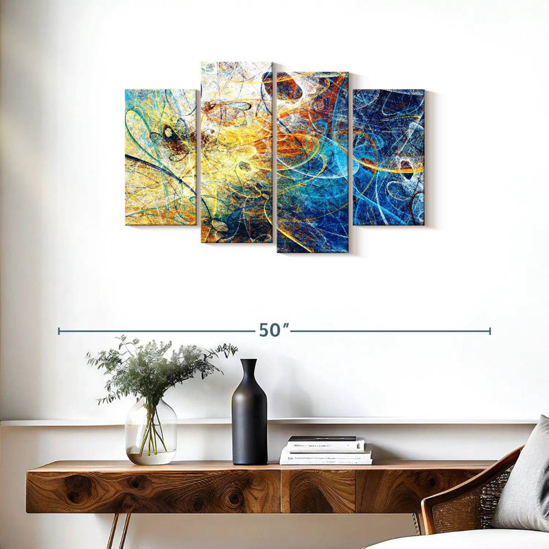 Avery fantaisiste, abstrait dynamique, H 22 po x l 36 po