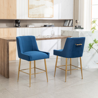 Elian Upholstered Velvet Bar Stool