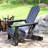 HDPE Weather-Resistant Adirondack Chair with Drink Holder - Black-1041054349