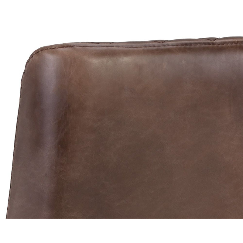 5West Upholstered Dining Chair, Antique Brown Faux Leather